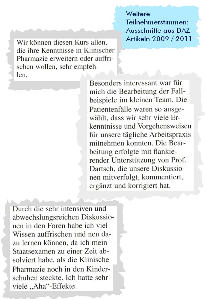 Teilnehmerstimmen aus DAZ-Artikeln 1/2